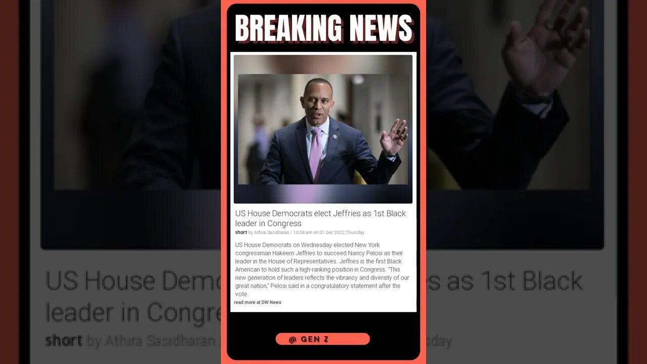 Making History: US House Democrats Elect Jeffries as First Black Leader in Congress | #shorts #news