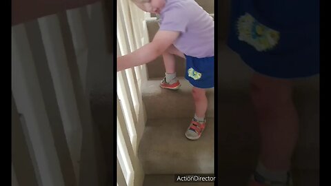 Logan Walks Up & Down The Stairs For The 1st Time.