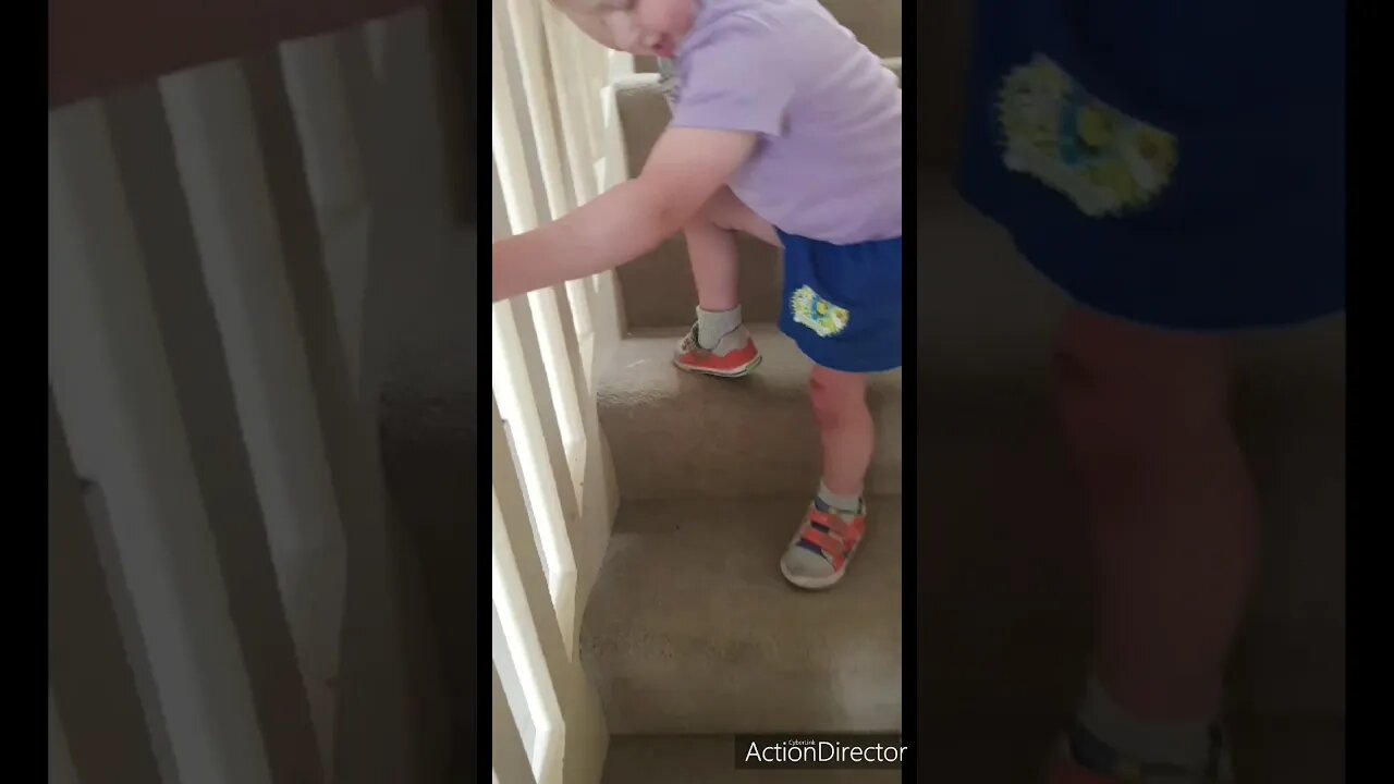 Logan Walks Up & Down The Stairs For The 1st Time.