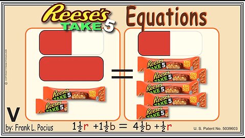 VISUAL REESES TAKE-5 1.5r+1.5b=4.5b+0.5r EQUATION _ SOLVING EQUATIONS _ SOLVING WORD PROBLEMS