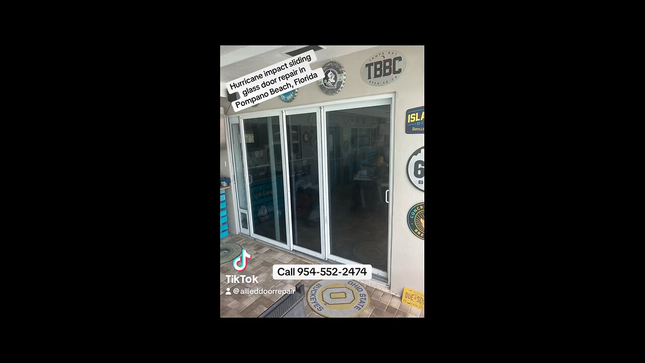 Hurricane impact sliding glass door repair; roller replacement and track refurbishing