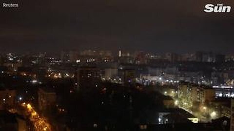 Air Defense Over Kiev During Massive Drone Raid Last Night