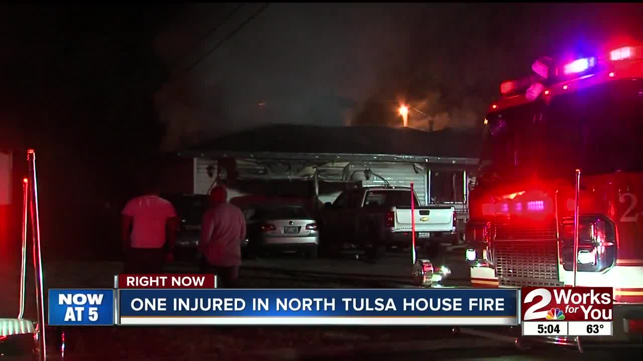 One injured in north Tulsa house fire