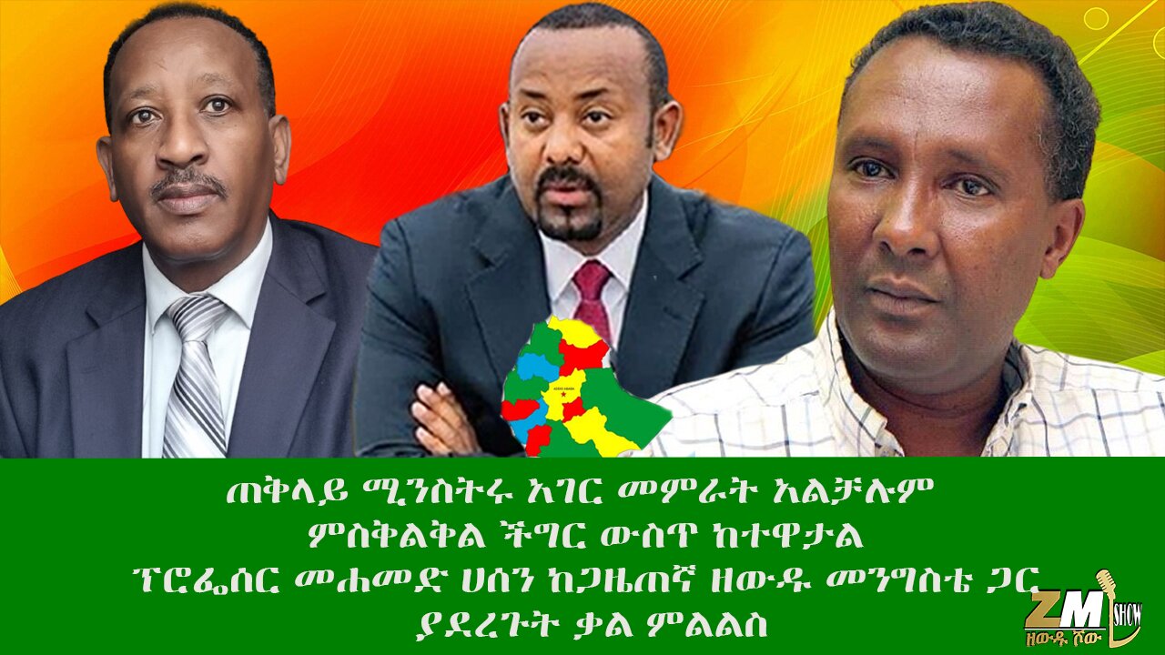 ጠቅላይ ሚንስትሩ አገር መምራት አልቻሉም ምስቅልቅል ችግር ውስጥ ከተዋታል ፕሮፌሰር መሐመድ ሀሰን ከጋዜጠኛ ዘውዱ መንግስቴ ጋር ያደረጉት ቃል ምልልስ