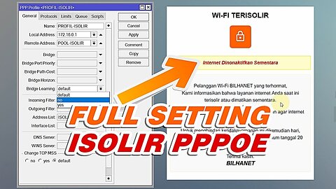 Cara Membuat Halaman Isolir PPPoE untuk Client Telat Bayar _ Expired
