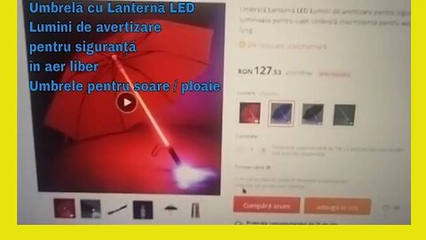 Umbrelă Lanternă LED Lumini de avertizare pentru mai multa siguranță Umbrele luminoase