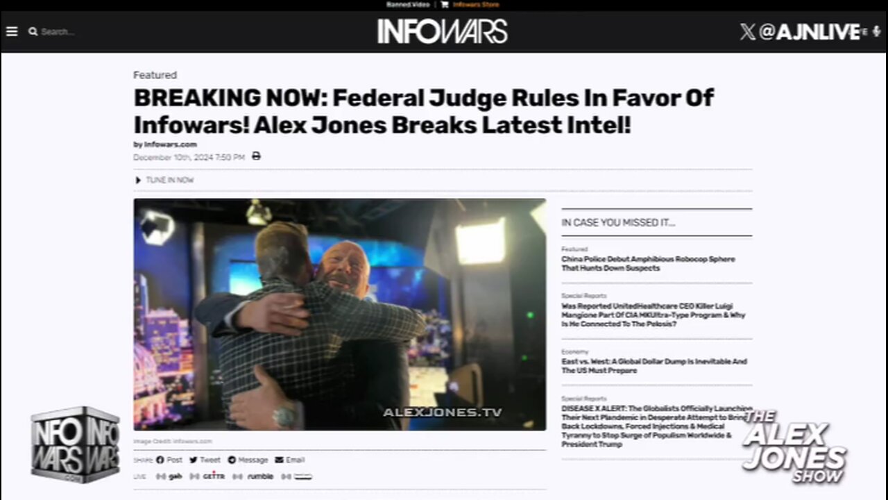 INFOWARS SURVIVES! Judge Blocks Sale of Alex Jones' INFOWARS - Full Extended Broadcast 12/11/24