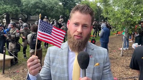 Owen Shroyer - Reporter Dares To Wave American Flag at Israel-Palestine Protest.