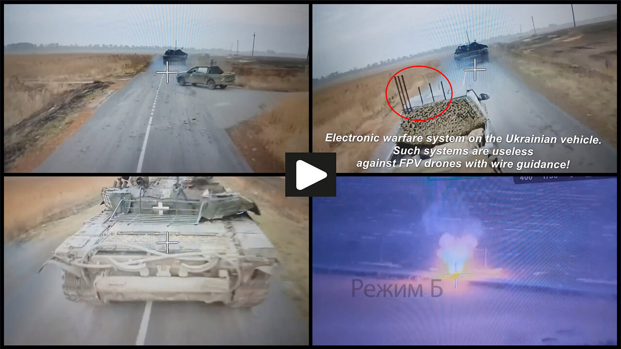 Kursk region: Russian "wired FPV drone" burns another Ukrainian tank