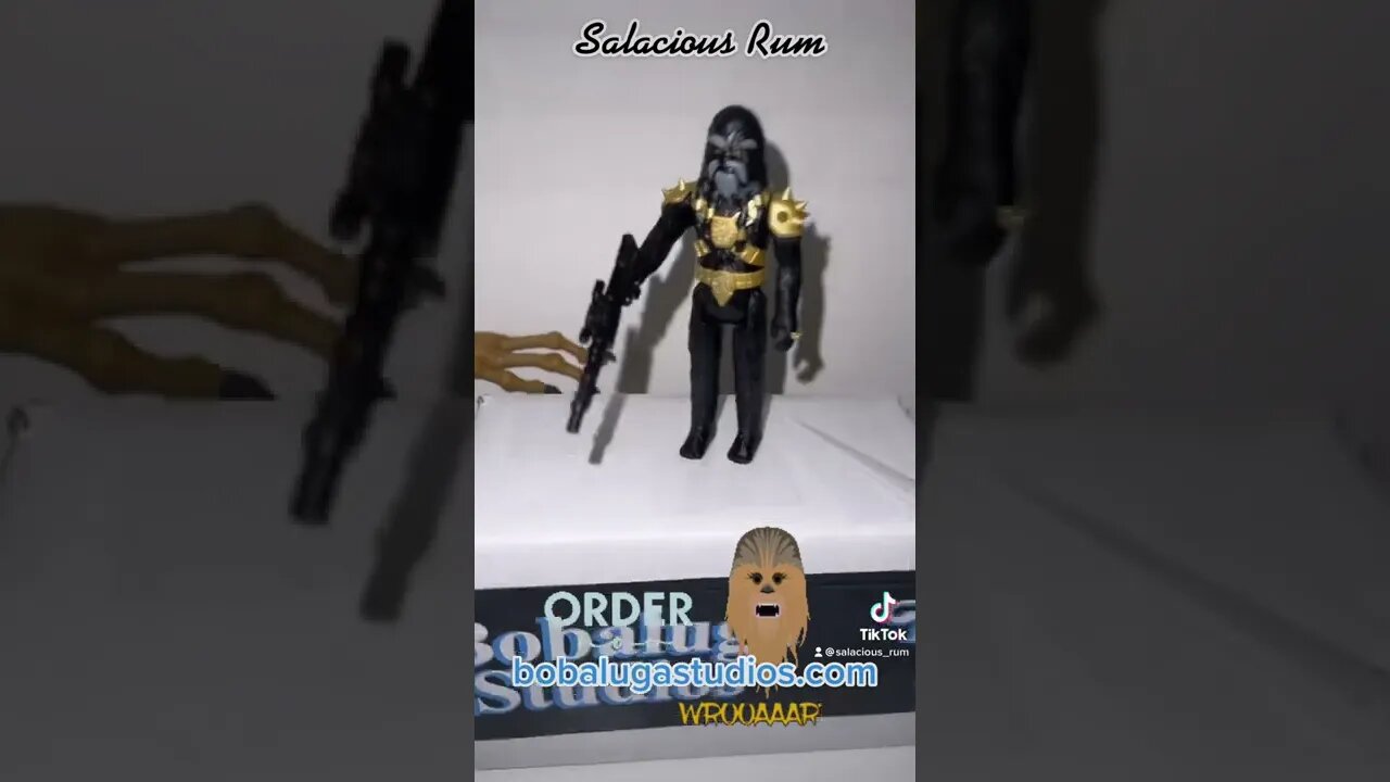 WOOKIE WARRIOR (Black Krrsantan) - Vintage Star Wars Custom from bobalugastudios.com #shorts