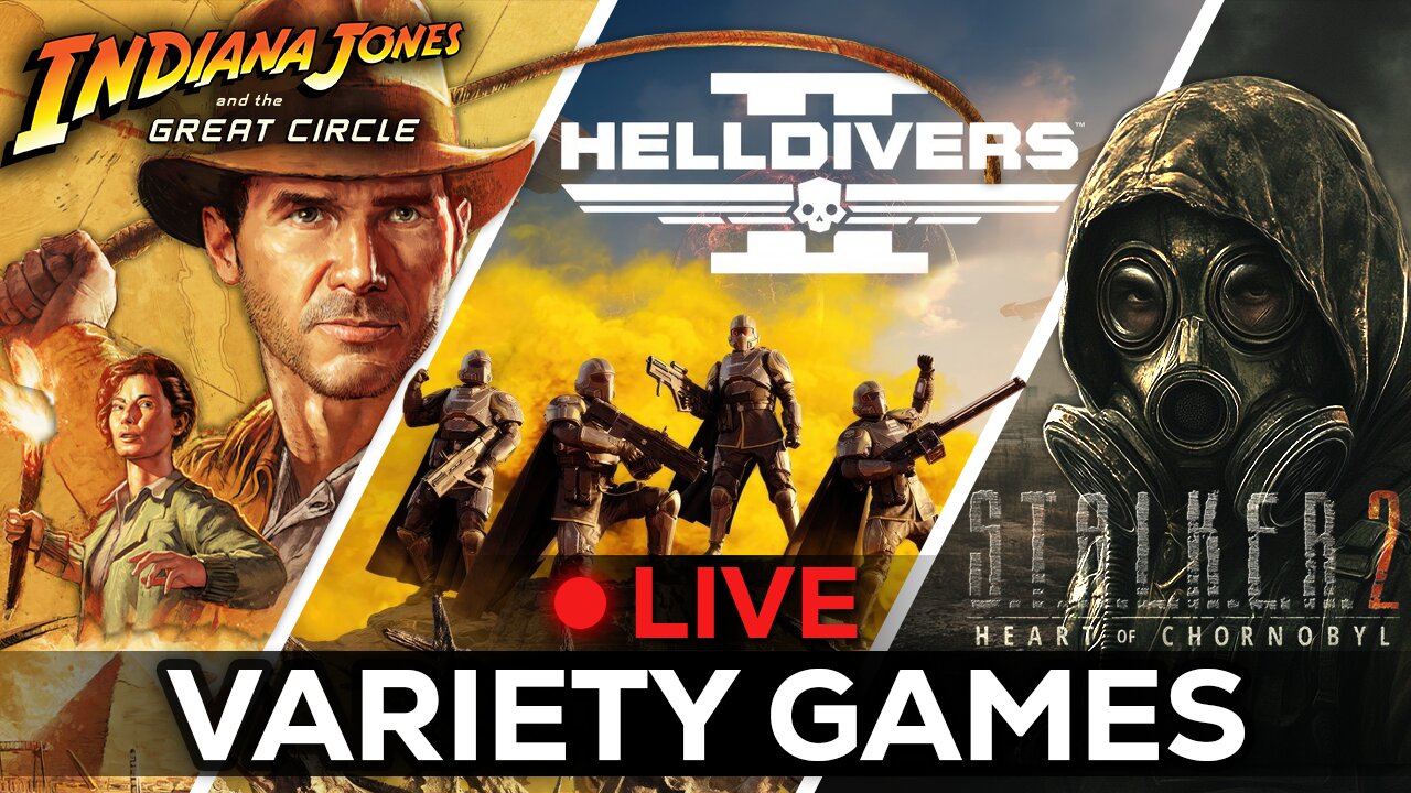 🔴LIVE IN 1440p! - Indiana Jones, then maybe some Helldivers 2 after, then who knows? Variety Day! - Come Hang Out!