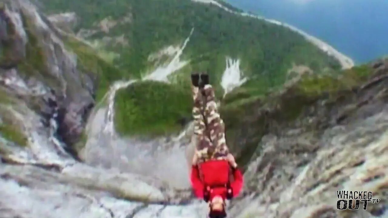 #insane #basejump multiple #flips from #scary #height