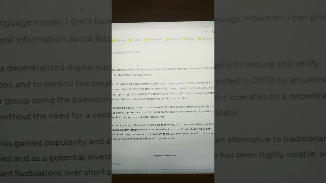 What Chat GPT Thinks About Bitcoin?