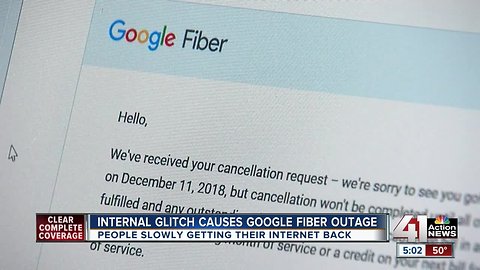 Google Fiber service interrupted for a second day