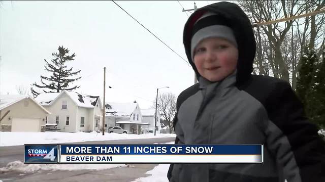 Locals have mixed reactions on Beaver Dam snowfall