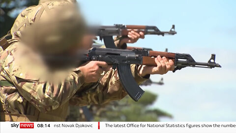 Ukrainian troops being trained in the UK