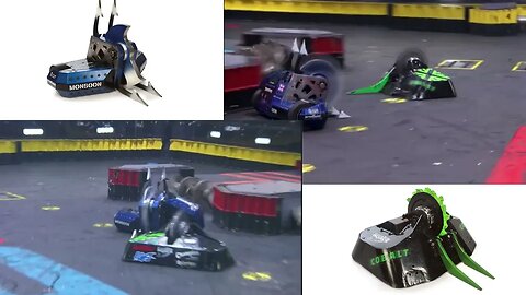 BattleBots Monsoon v BattleBots Cobalt Side By Side - Media from Whyachi Live Stream