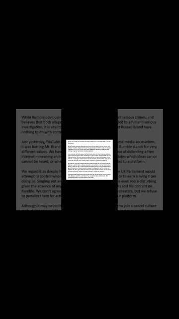 Rumble's response to the UK Parliament's letter #Rumble #RussellBrand