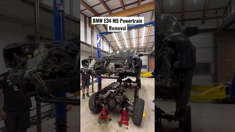 BMW E34 M5 Powertrain Removal #bmw #bmwm5 #bmwe34 #restoration #diy #automotive #engine #cars #tools