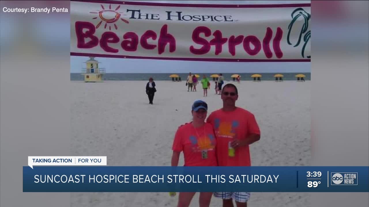 Woman who walked Suncoast Hospice Beach Stroll annually with husband now walks in his memory