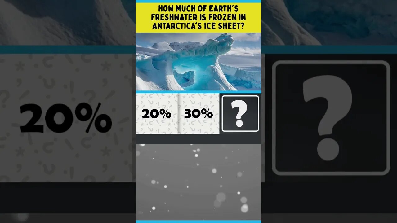 How much of Earth's freshwater is frozen in Antarctica's ice sheet? #shorts #trivia #antarctica