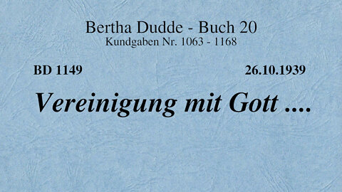 BD 1149 - VEREINIGUNG MIT GOTT ....