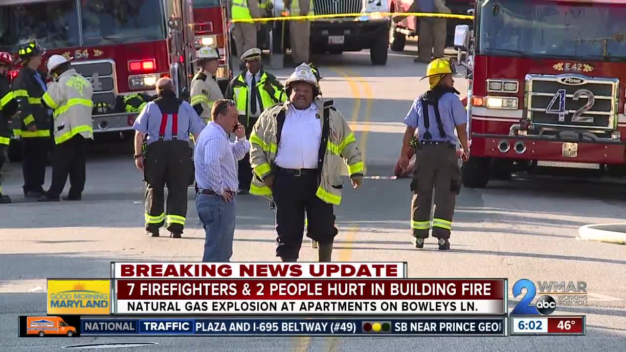 Explosion at Northeast Baltimore apartment complex sends 7 firefighters, 2 civilians to hospitals