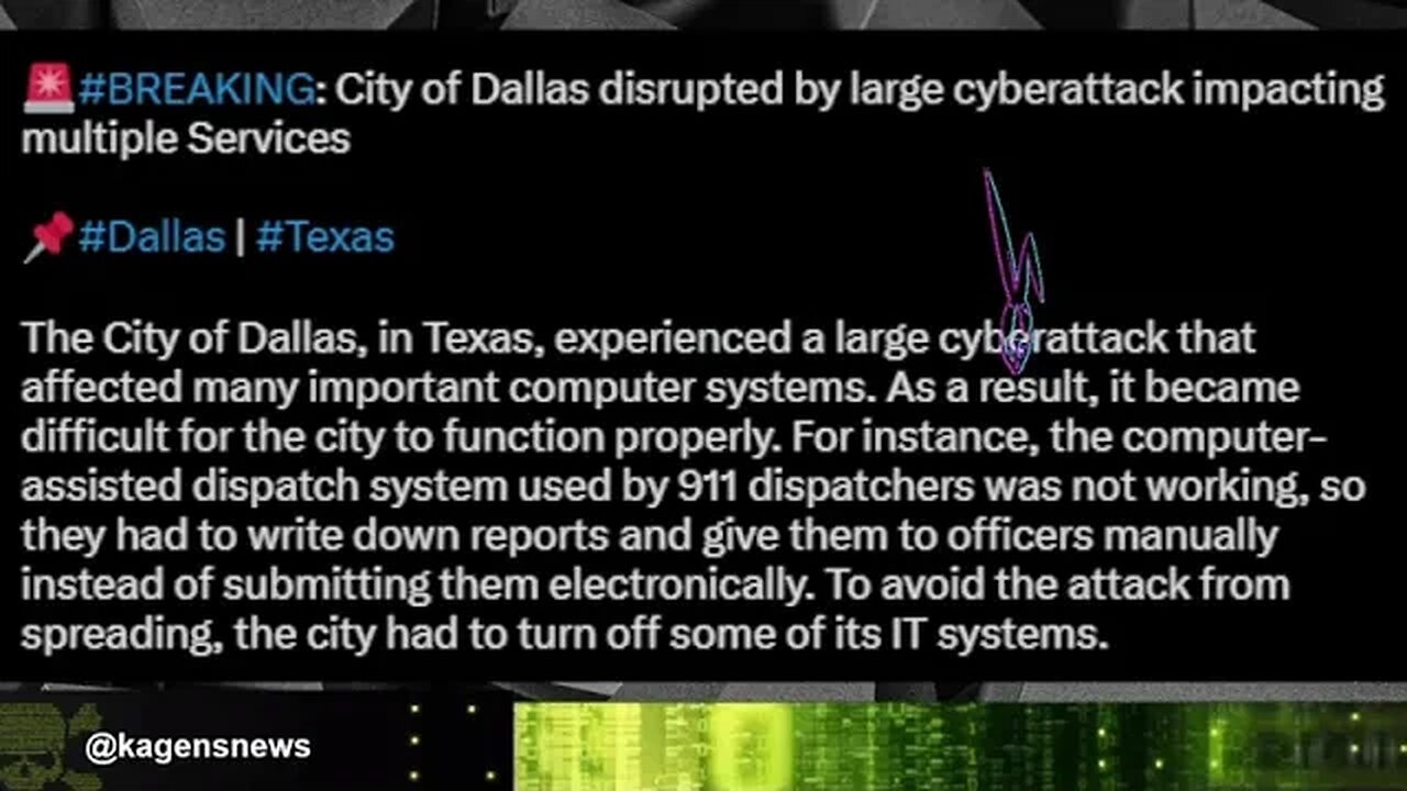 🚨#BREAKING: City of Dallas disrupted by large cyberattack impacting multiple Services