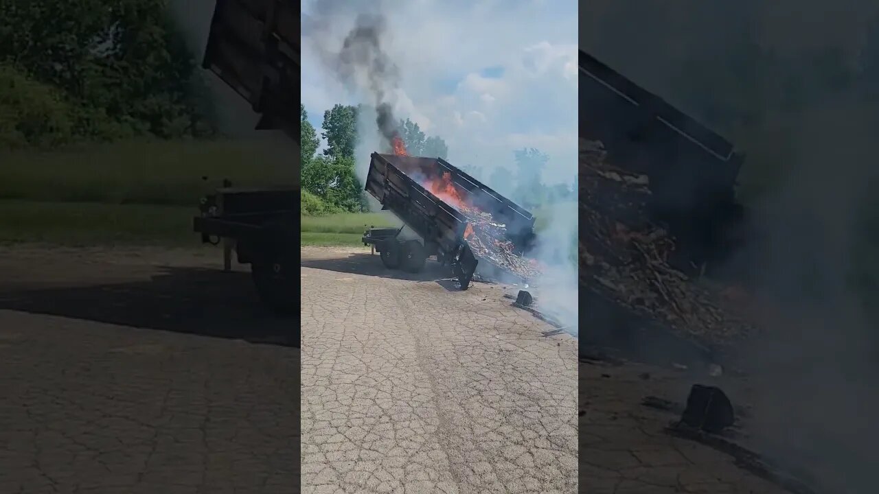 TRAILER CAUGHT ON FIRE IN FRONT OF ME