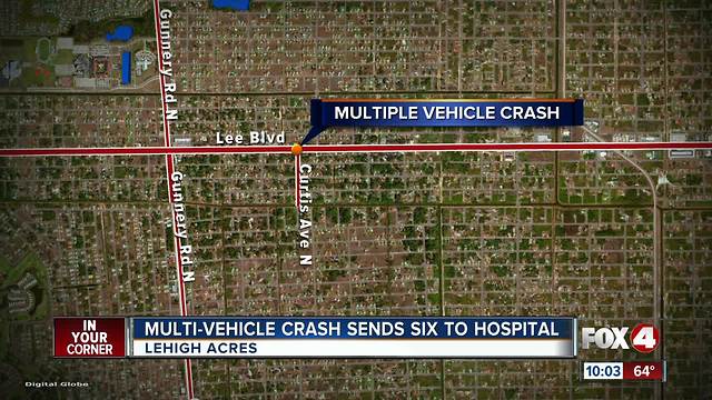 Multi-Vehicle Crash Sends Six to Hospital