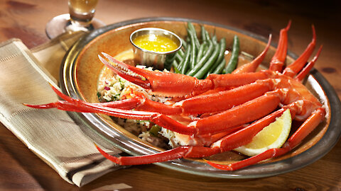 The cooking process of the famous crab marinated in soy sauce in Korea. / korean street food