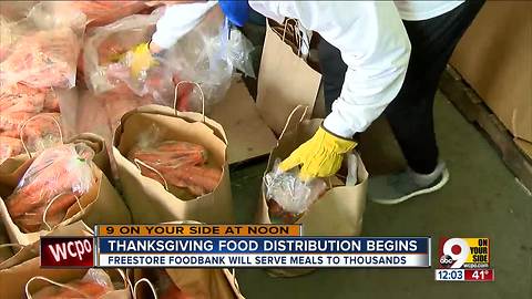 Freestore Foodbank begins Thanksgiving distribution