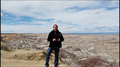 Evidence of Major Cataclysm & Pole Shift, Badlands, Angels Peak, NM, 4K, Aerial