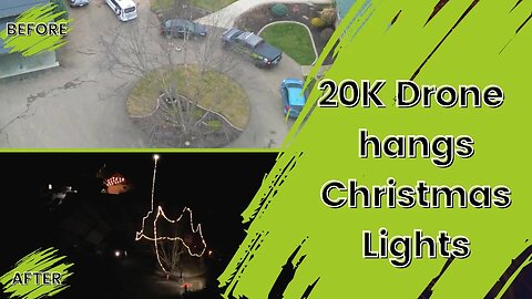 Drone Hangs Christmas Lights. (Kind Of)