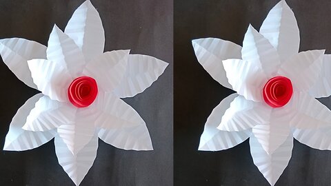 Beautiful & easy paper flower wallmate / How to make simple paper flower for homemade / Paper Craft