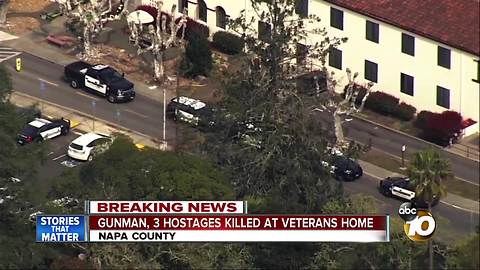 Gunman, 3 hostages found dead at veterans home