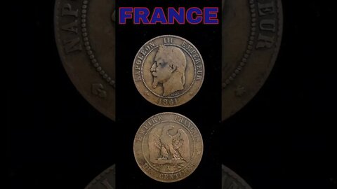 France 10 cenrimes 1861.#shorts #coinnotesz