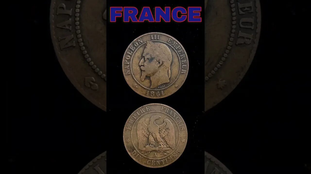 France 10 cenrimes 1861.#shorts #coinnotesz