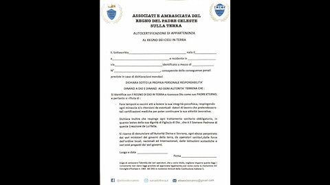 MODULI DI AUTOCERTIFICAZIONE PER COLORO CHE SI REPUTANO FIGLI DI DIO...ELISEO BONANNO