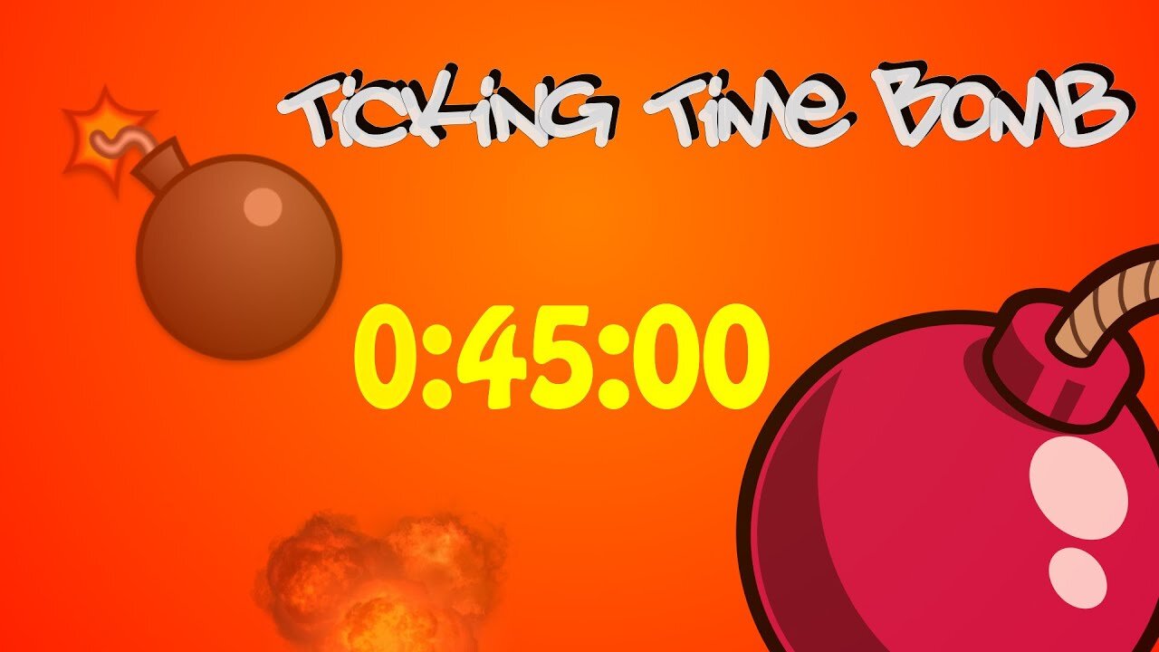 45 Minute Timer Stop Watch & Explosion - Ticking Time Bomb