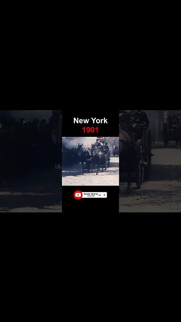 New York, 1901: Albany, N.Y. Fire Department Parade | 60fps, Colorized, 4k, Sound, AI Enhanced