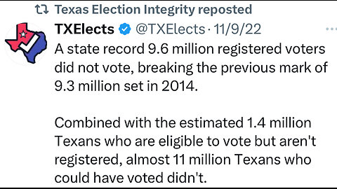 Texas Voters--If You Don't Vote, We Lose Our Country