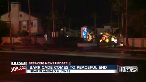 Barricade situation near Jones and Flamingo comes to a peaceful end