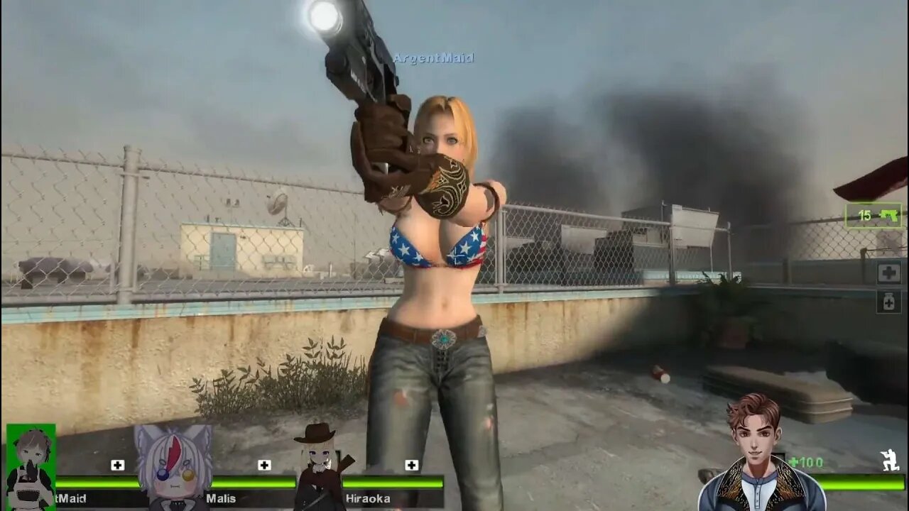 Looking respectfully at Tina in L4D2 (ENVtuber Collab Highlights)