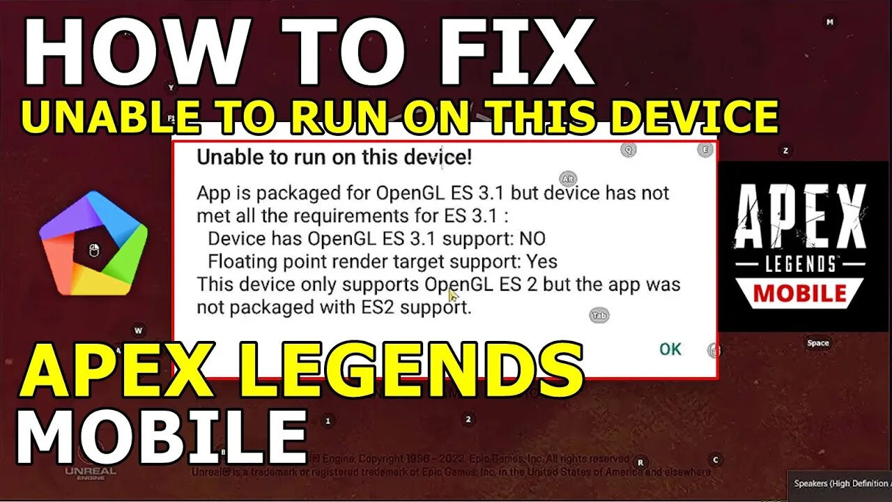 CARA MENGATASI "UNABLE TO RUN ON THIS DEVICE" APEX LEGENDS MOBILE EMULATOR