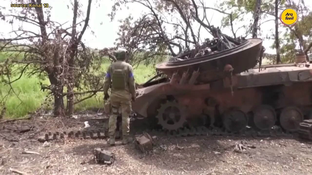 Ukrainian army displays Russian military equipment destroyed during war on a roadside || formel 1