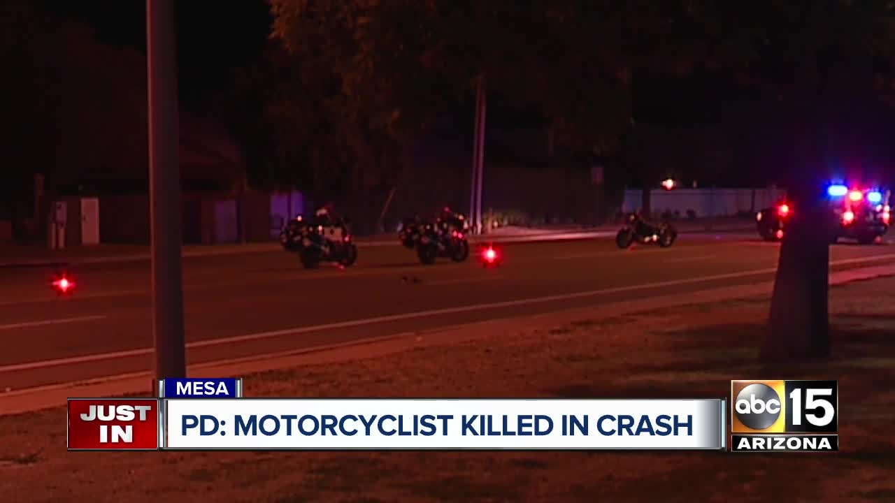 Motorcyclist killed in crash involving vehicle at Val Vista and Southern