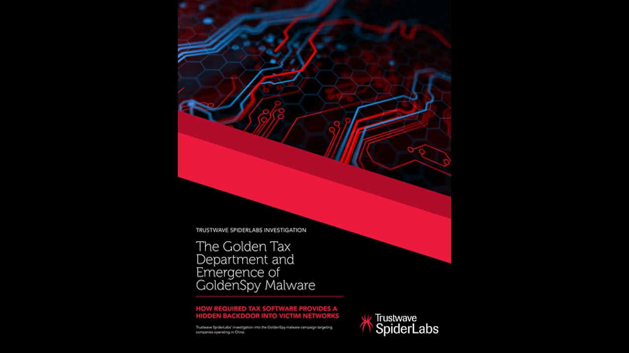 China required western banks to install malware laced tax software with back door "Goldenspy"