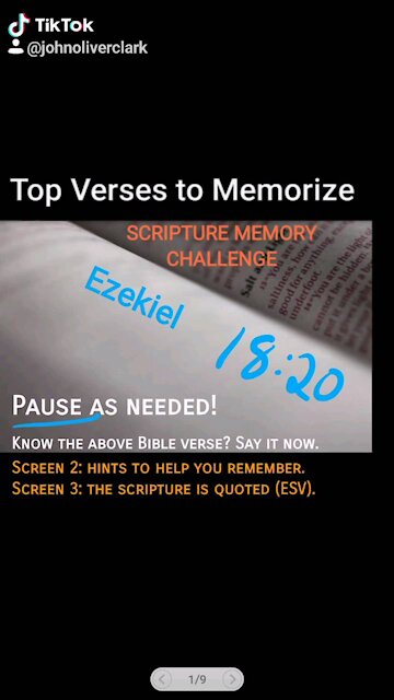 Top Verses To Memorize, Ezekiel 18:20