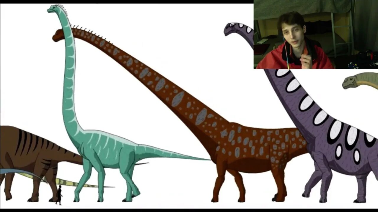 Marching dinosaurs animated size comparison